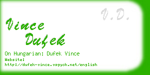 vince dufek business card